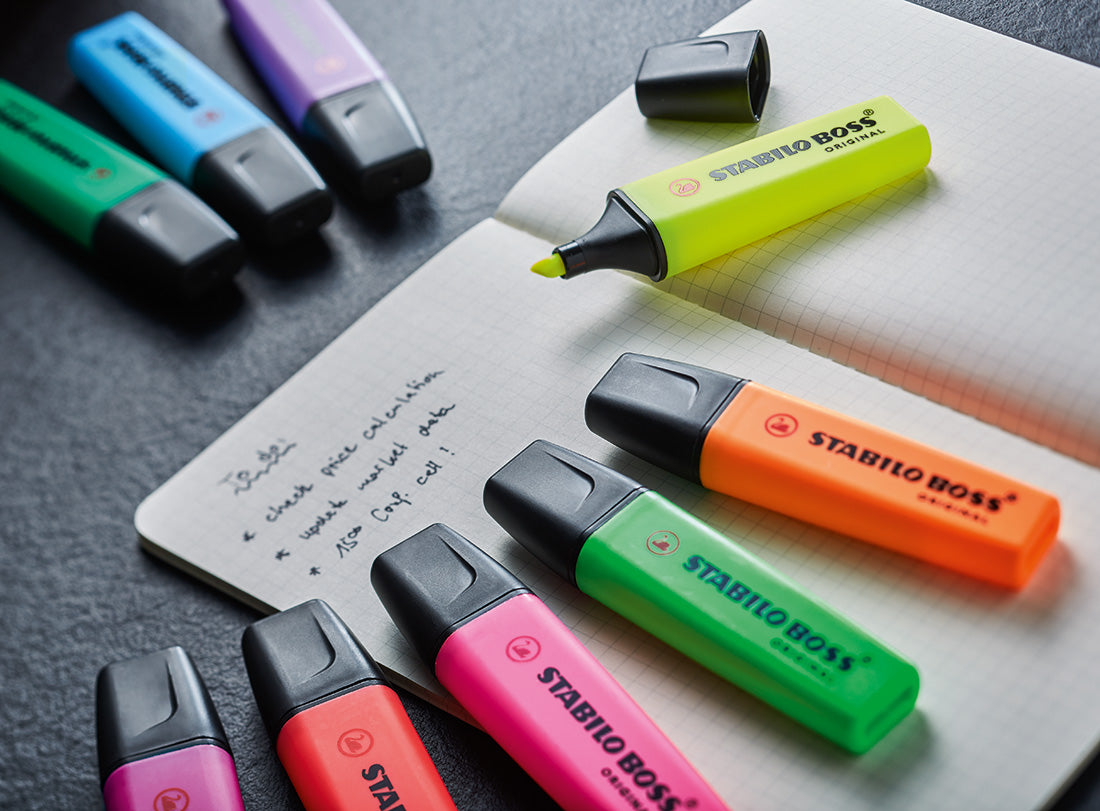 STABILO BOSS Original Textmarker – Blau, Keilspitze 2–5 mm, nachfüllbar