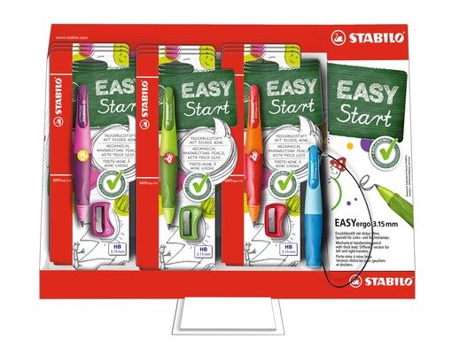 STABILO EASYergo Start Druckbleistift – 3,15 mm – farbig sortiert – Anti-Minenbruch – 9er-Pack