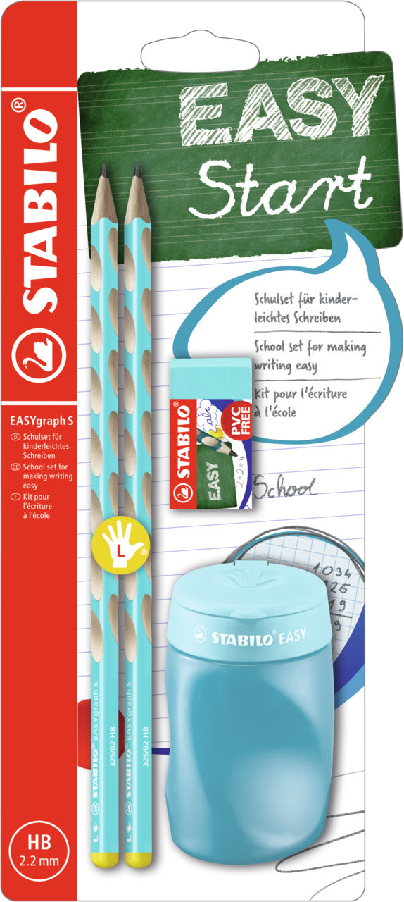 STABILO EASYgraph S Schreibset HB, dreikantig – mit Spitzer & Radierer
