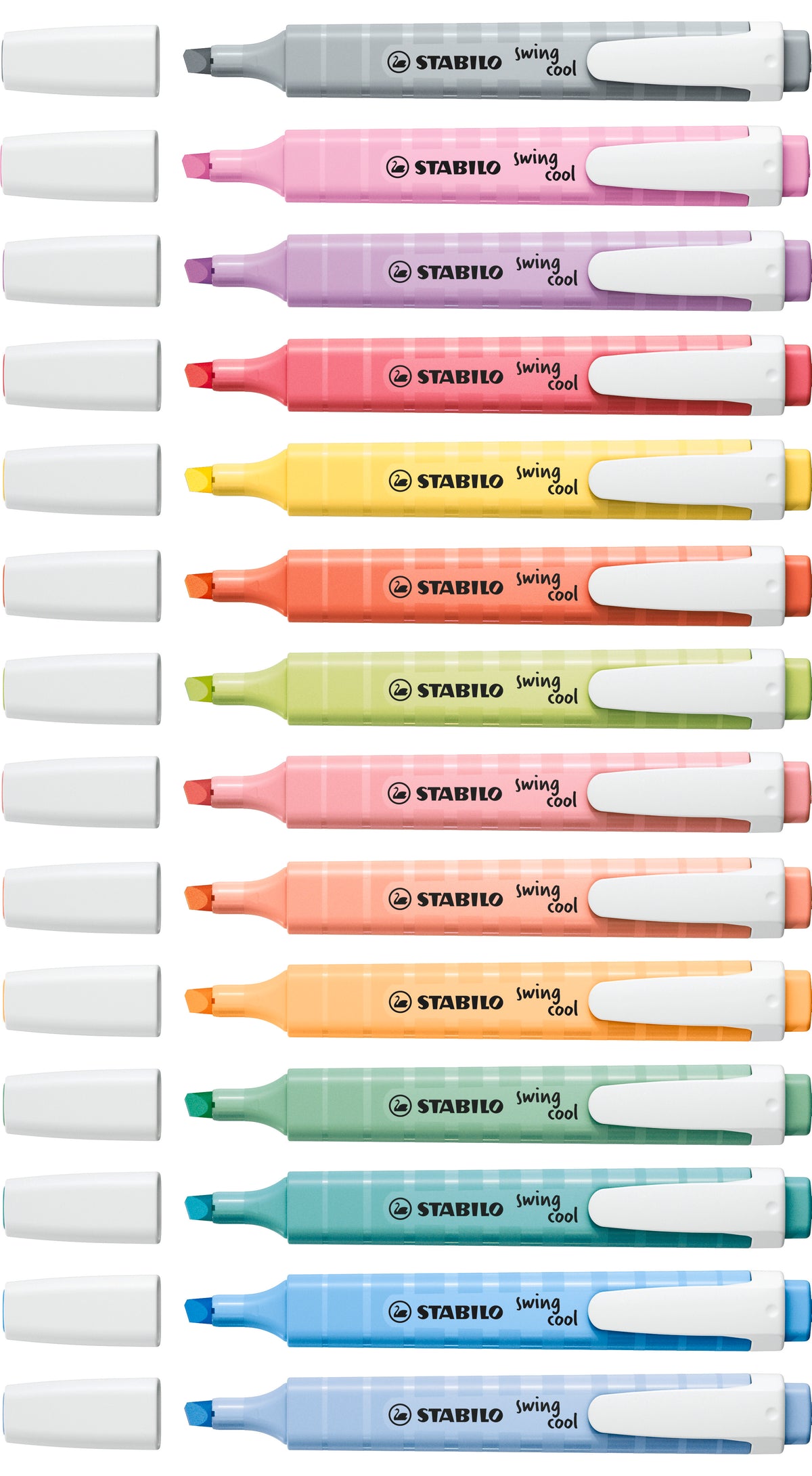 STABILO Swing Cool Pastel Textmarker – Farben sortiert, Keilspitze 1–4 mm