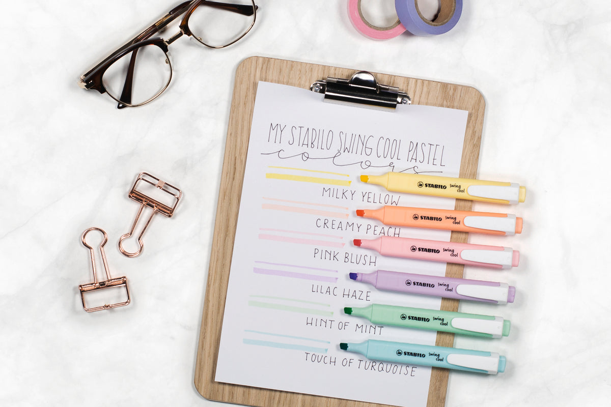 STABILO Swing Cool Pastel Textmarker – Farben sortiert, Keilspitze 1–4 mm