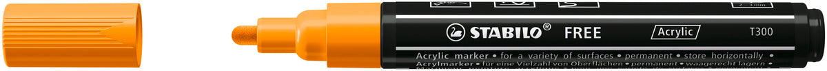 STABILO FREE Acrylic T300 Acrylmarker – 2–3 mm – orange – für Papier, Stein und Keramik
