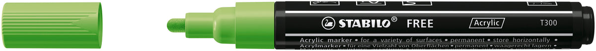 STABILO Free Acrylic T300 Acrylmarker – 2–3 mm – Hellgrün – für Papier, Stein und Keramik