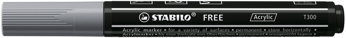 STABILO Free Acrylic T300 Acrylmarker – 2–3 mm – dunkelgrau