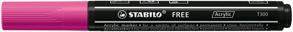 STABILO FREE Acryl T300 Acrylmarker – 2–3 mm – lila – für Papier, Stein und Keramik