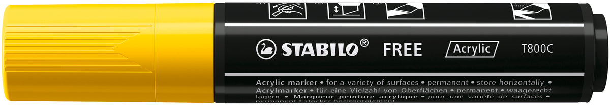 STABILO Free Acrylic T800C Acrylmarker – 2–3 mm – Gelb