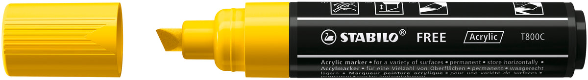 STABILO Free Acrylic T800C Acrylmarker – 2–3 mm – Gelb