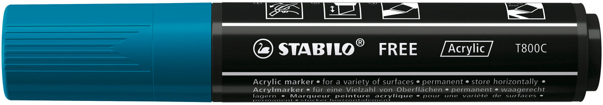 STABILO Free Acrylic T800C Acrylmarker – 2–3 mm – blaugrün