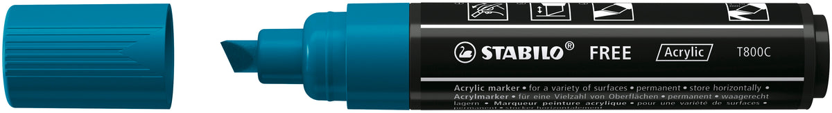 STABILO Free Acrylic T800C Acrylmarker – 2–3 mm – blaugrün