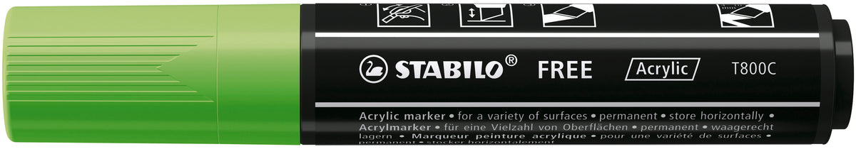 STABILO Free Acrylic T800C Acrylmarker – 2–3 mm – Hellgrün