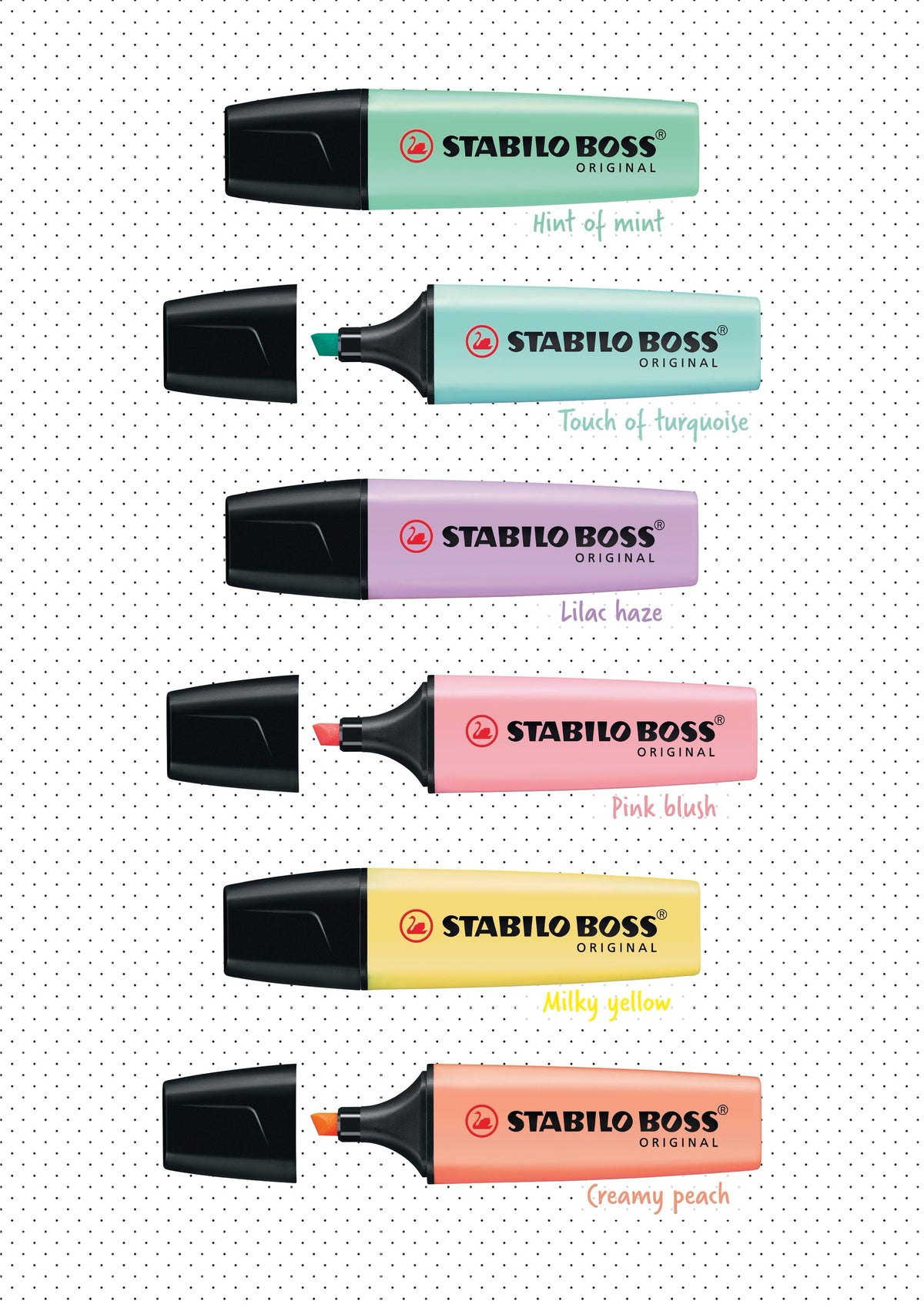 STABILO BOSS Pastell Textmarker – 45er Set, Farben: Rosa/Lila/Türkis …, Keilspitze 2–5 mm