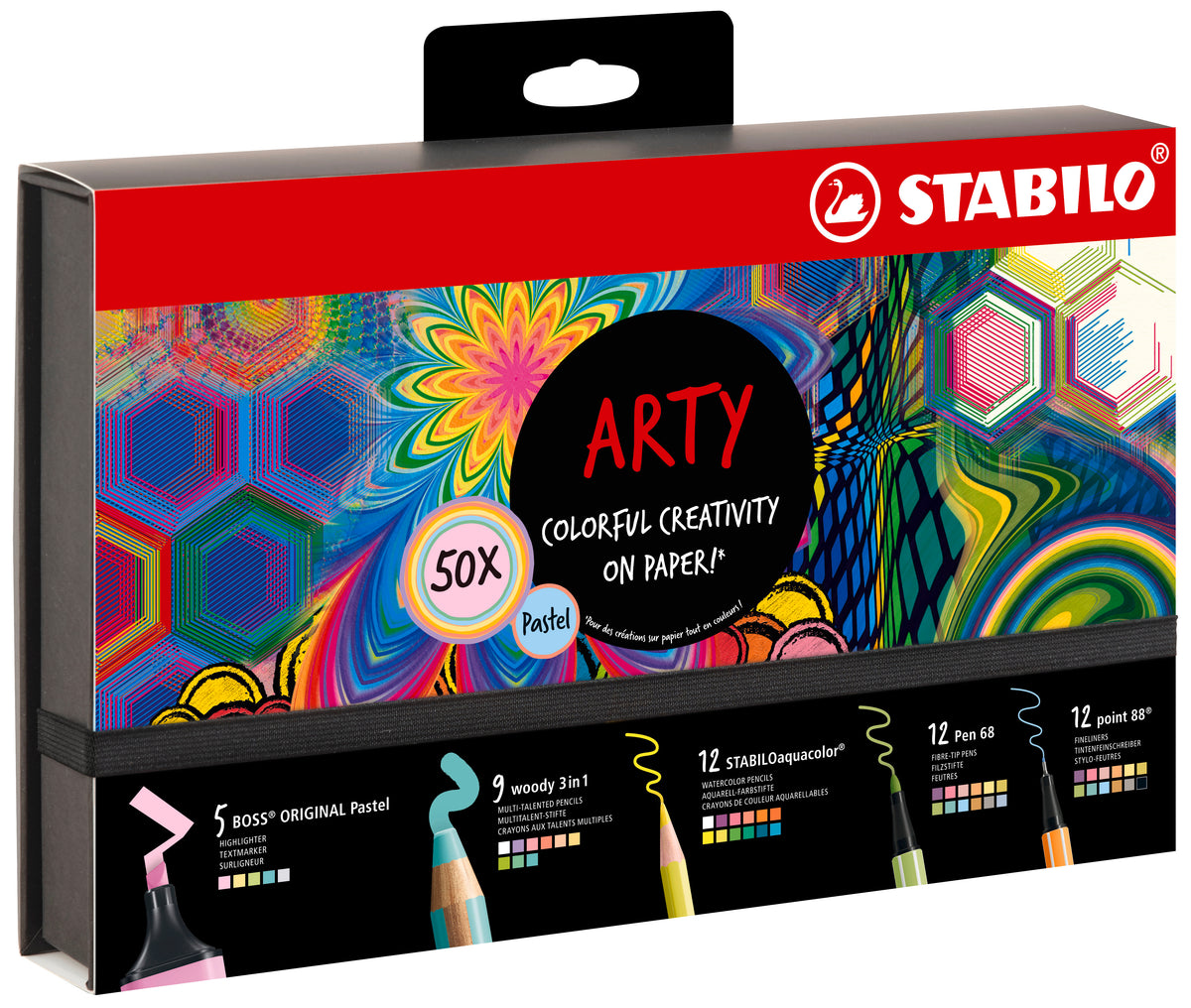 STABILO 50-teiliges Mixed Pastell Arty Set – Zeichen-/Lettering-Set – 50-teilig – ab 3 Jahren