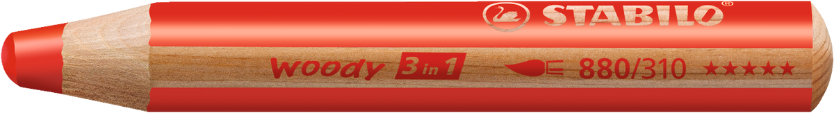 STABILO Woody 3 in 1 Einhorn – 6 Farben, Ø 10 mm, Kartonetui, mit Spitzer