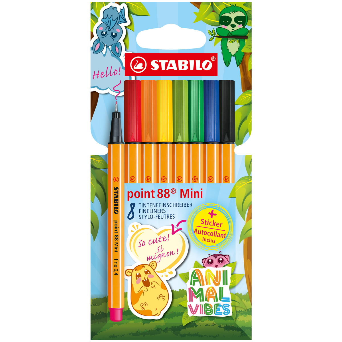 STABILO Animal Vibes Thekendisplay Textmarker – Display, Farben sortiert
