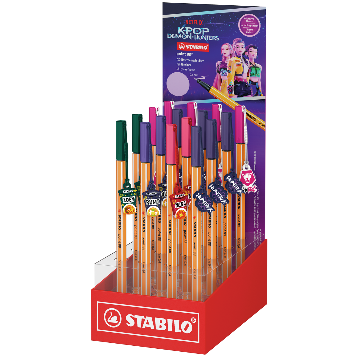STABILO point 88 Fineliner – 0,4 mm, 16 Stk., assortiert, KPop Demon Hunters