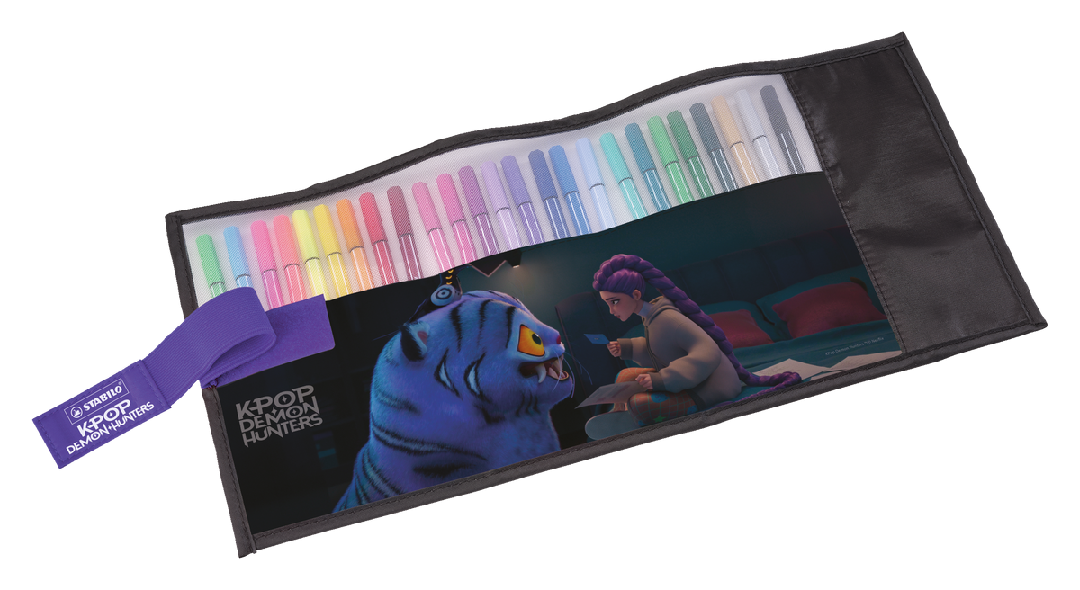 STABILO Pen 68 Filzstift, KPop Demon Hunters – Rundspitze, 1 mm, wasserbasiert, 25 Farben, 25er Set