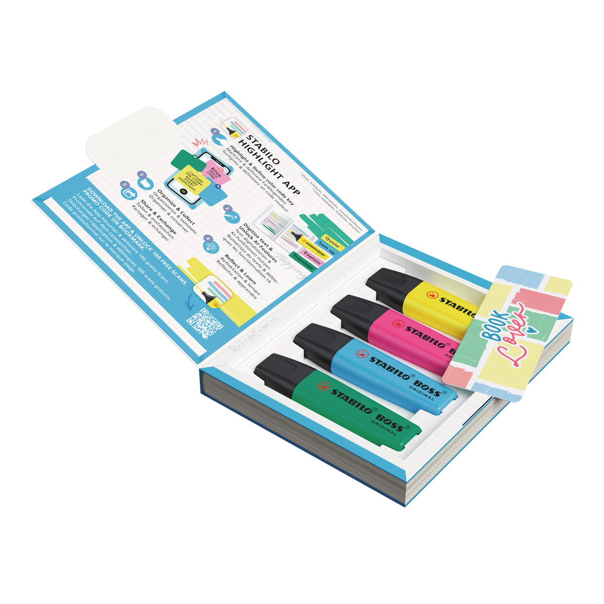 STABILO BOSS Original Textmarker – 4er Set, Farben sortiert