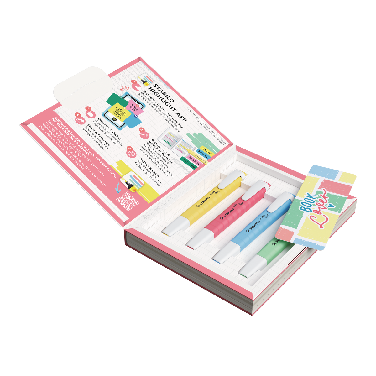 STABILO Swing Cool Textmarker – 4er Set, Farben sortiert