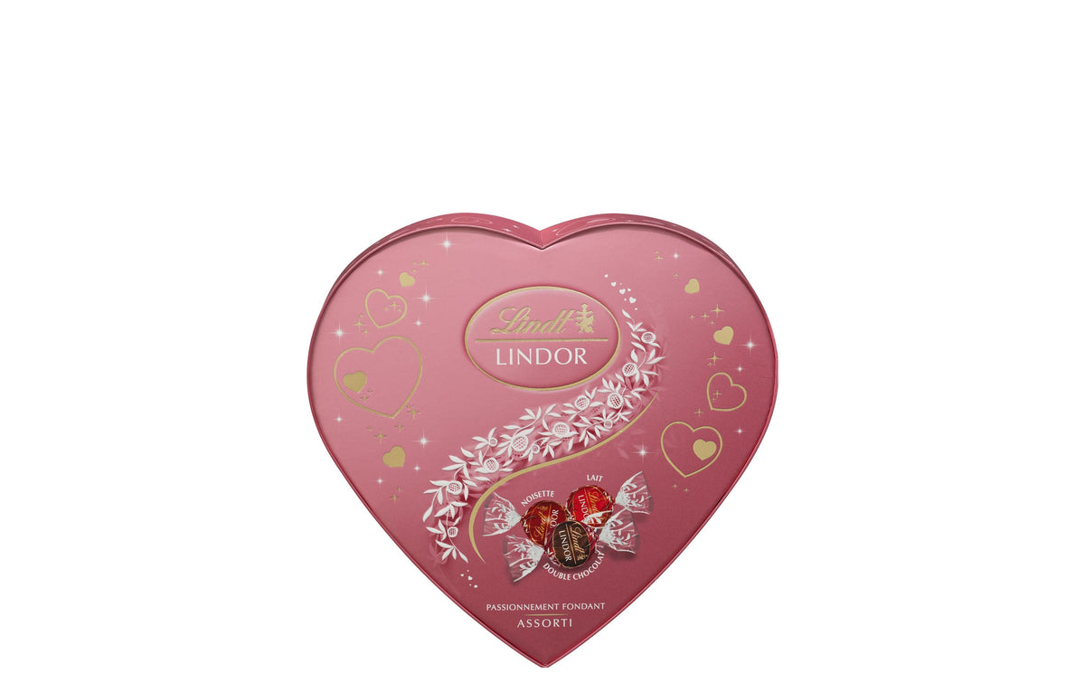 Lindt LINDOR Assortiert, Herz Rosa – 160 g