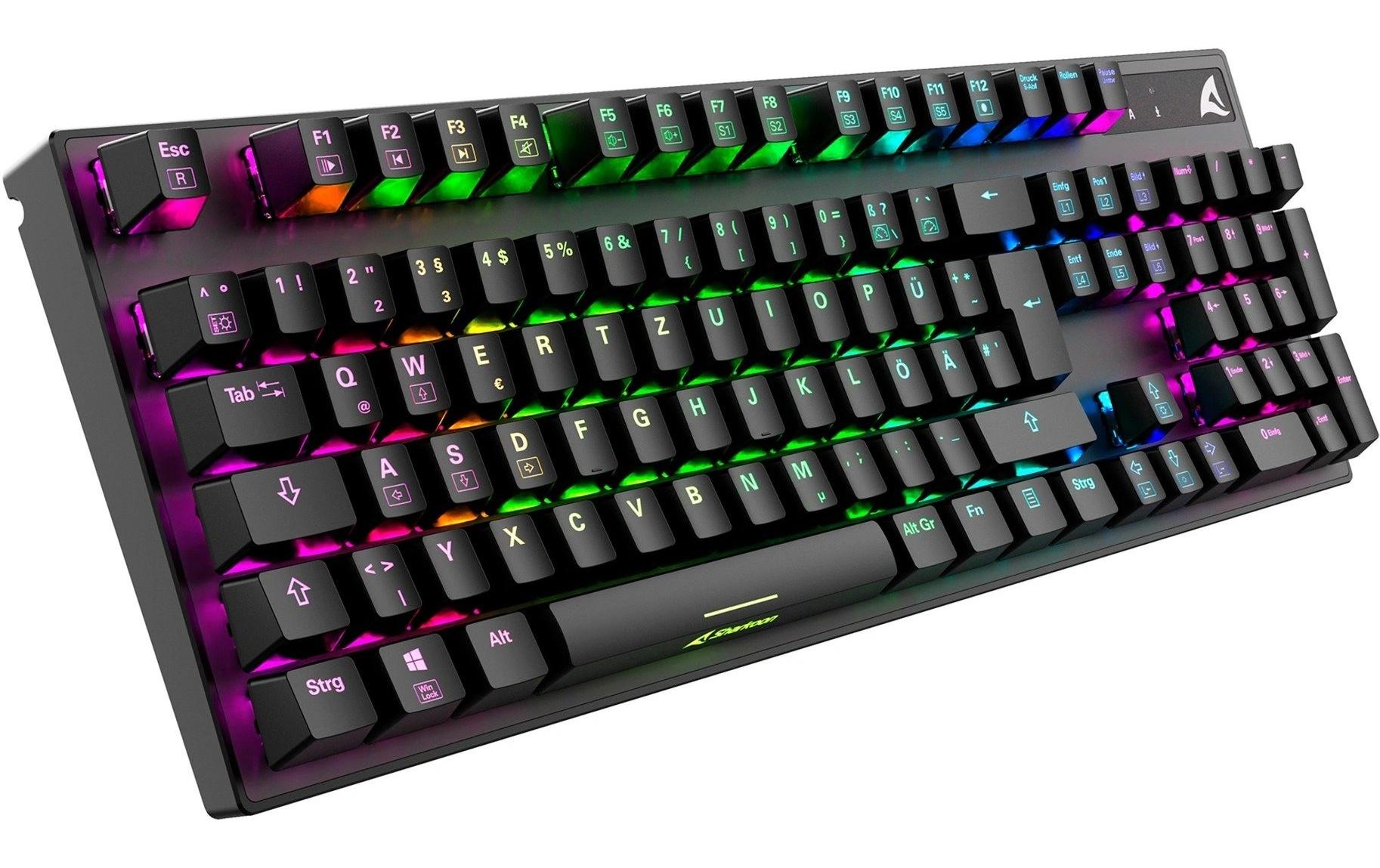 Sharkoon Skiller Mech SGK20 – Gaming-Tastatur – mechanisch, RGB – USB-A – QWERTZ (DE) – Schwarz