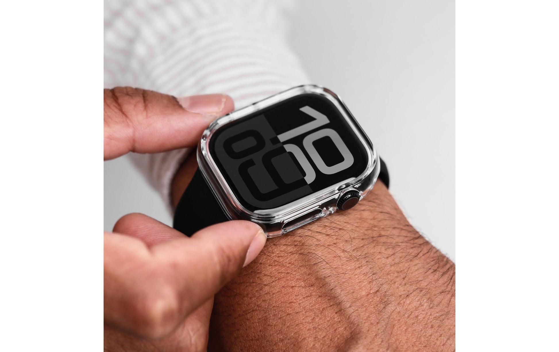 Vonmählen Bumper Case – Edelstahl, Transparent, für Apple Watch Series 11 46 mm