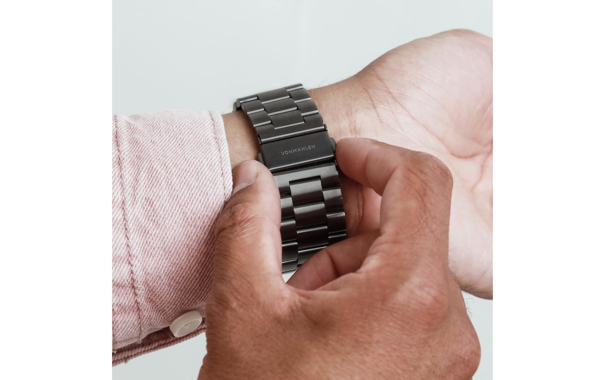 Vonmählen Link Bracelet2 – Armband – für Apple Watch (40/41/42 mm), Dunkelgrau, Einheitsgrösse, Edelstahl