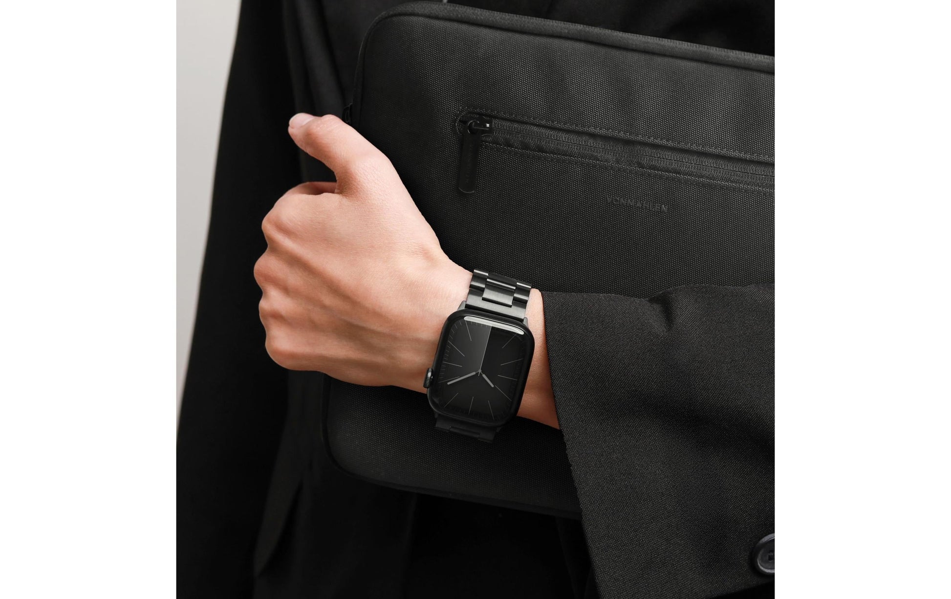 Vonmählen Link Bracelet2 – Armband – für Apple Watch (40, 41, 42 mm), Schwarz, One Size, Edelstahl