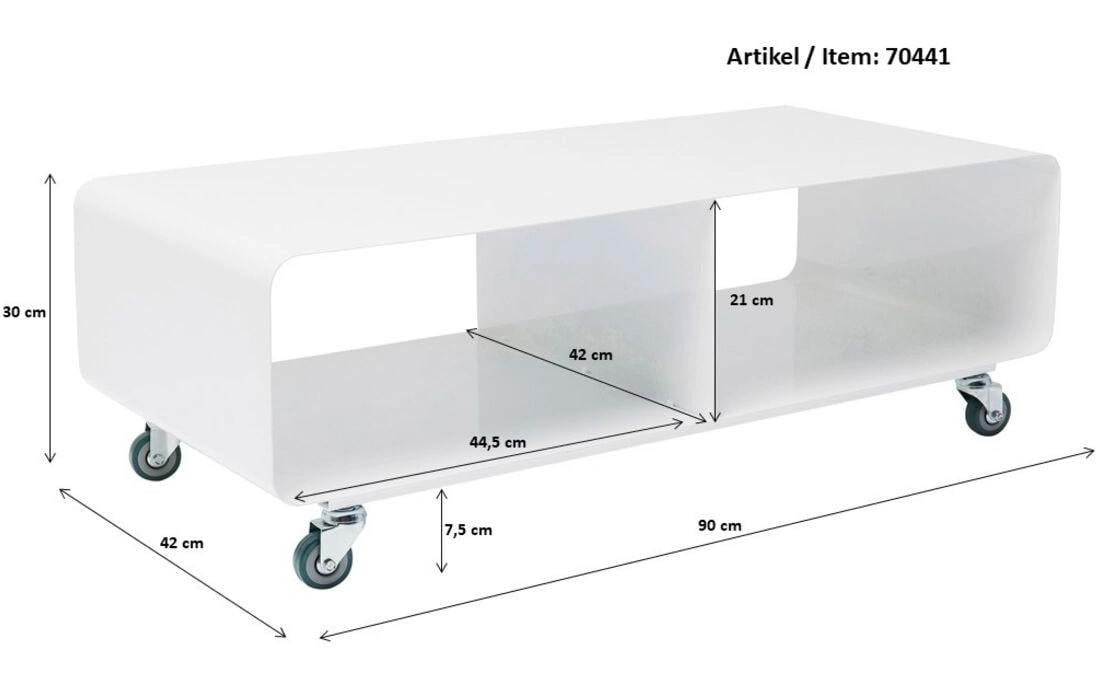 KARE Lounge M TV-Möbel für TVs bis 35" – 90 × 42 × 30 cm – Stahl – Grau