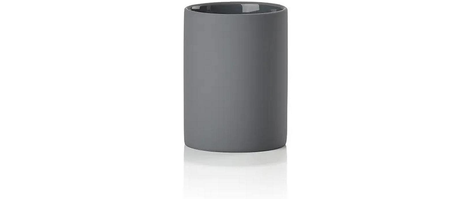 Zone Denmark Zahnbürstenhalter Karma – Steingut, 7,6×7,6×10 cm, Grau
