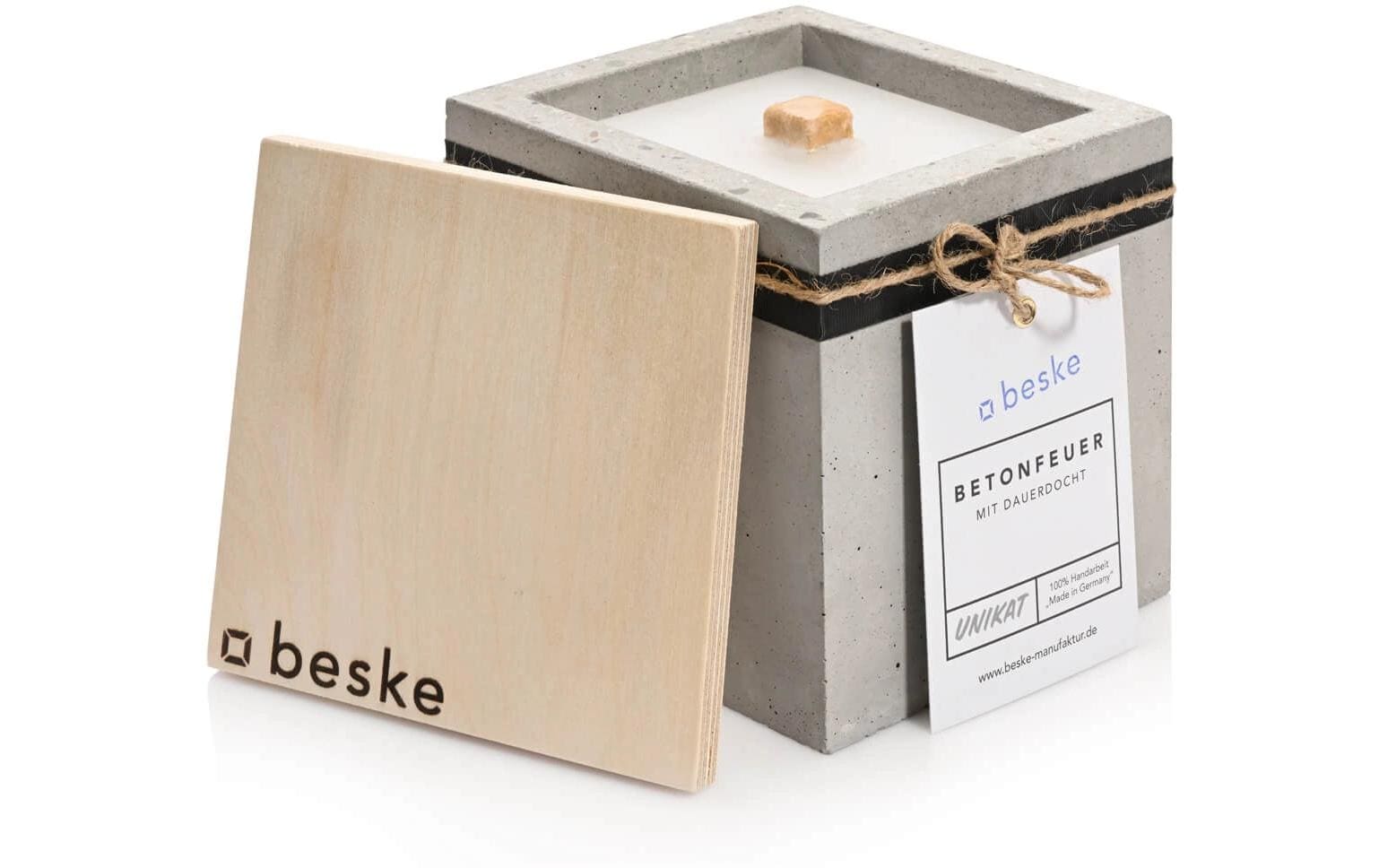 Beske Duftkerze – Ø 18,4 × 13 cm – Beton, Grau