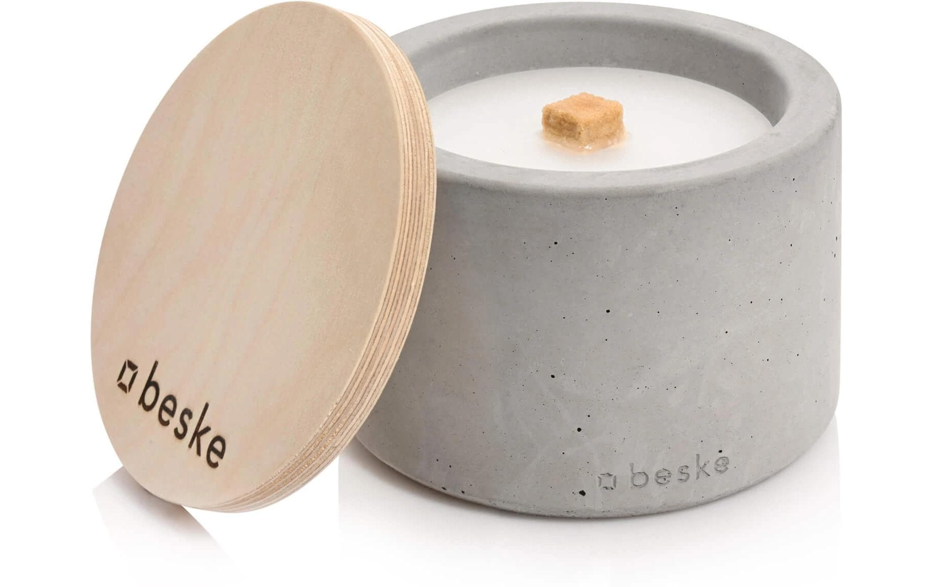 Beske Dekoleuchte Aussen Betonfeuer Solo – Ø 14 cm – Grau – Beton