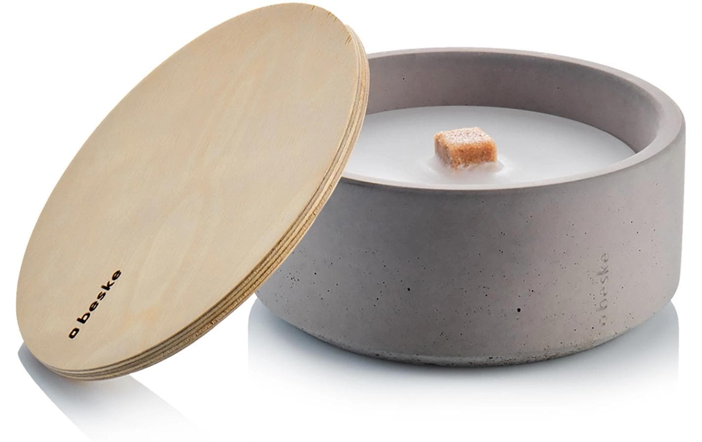 Beske Betonfeuer Suma' Outdoor-Kerze – Ø 14 × 6,5 cm – Beton, grau