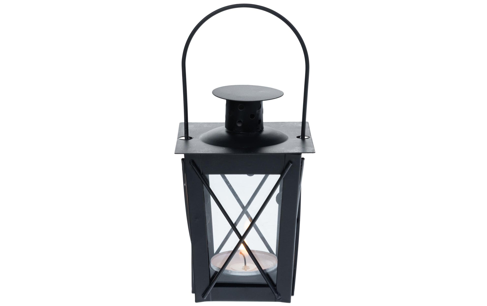 Cocon Mini Laterne – Glas & Metall, schwarz – 9 × 17 × 5,5 cm – 3-teilig