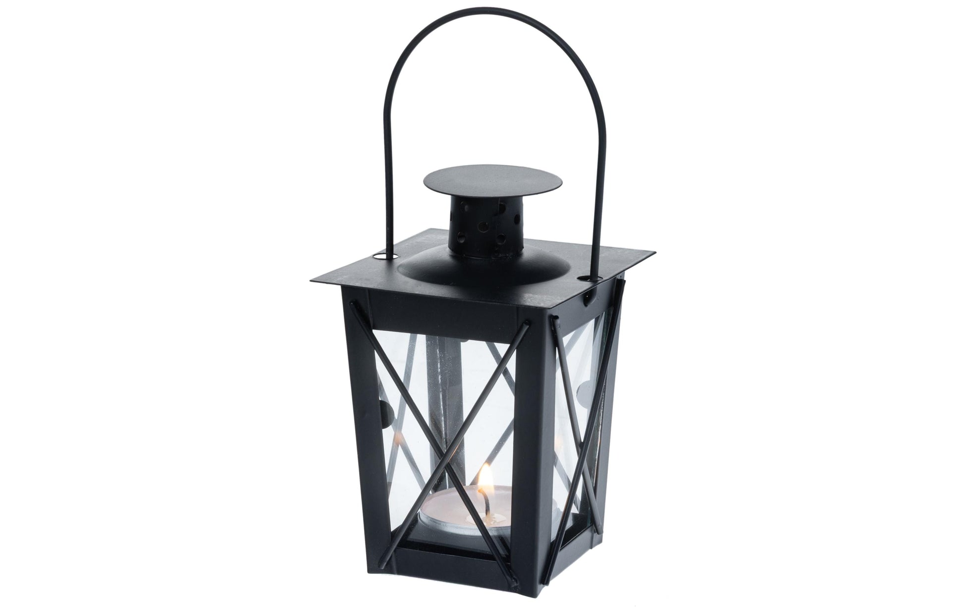 Cocon Mini Laterne – Glas & Metall, schwarz – 9 × 17 × 5,5 cm – 3-teilig