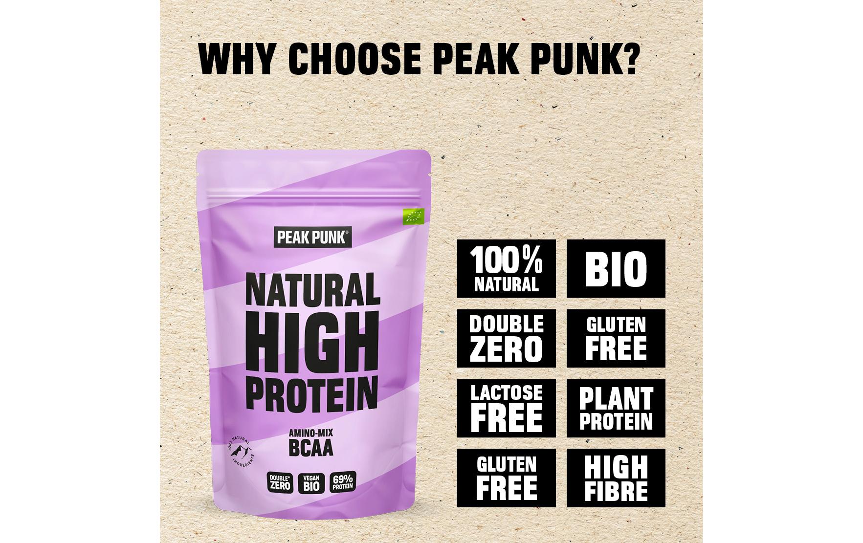 Peak punk Protein-Shake Pulver – Bio, glutenfrei – 250 g