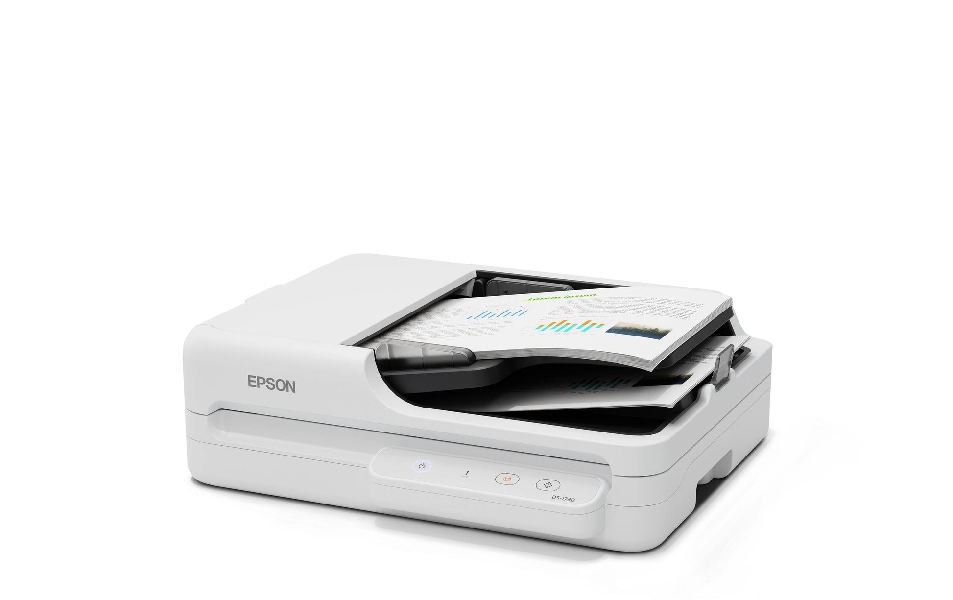 Epson WorkForce DS-1730 – Flachbett + ADF, A4, Duplex, 30 Seiten/Min, ADF 60 Blatt, WLAN, 1'200 dpi