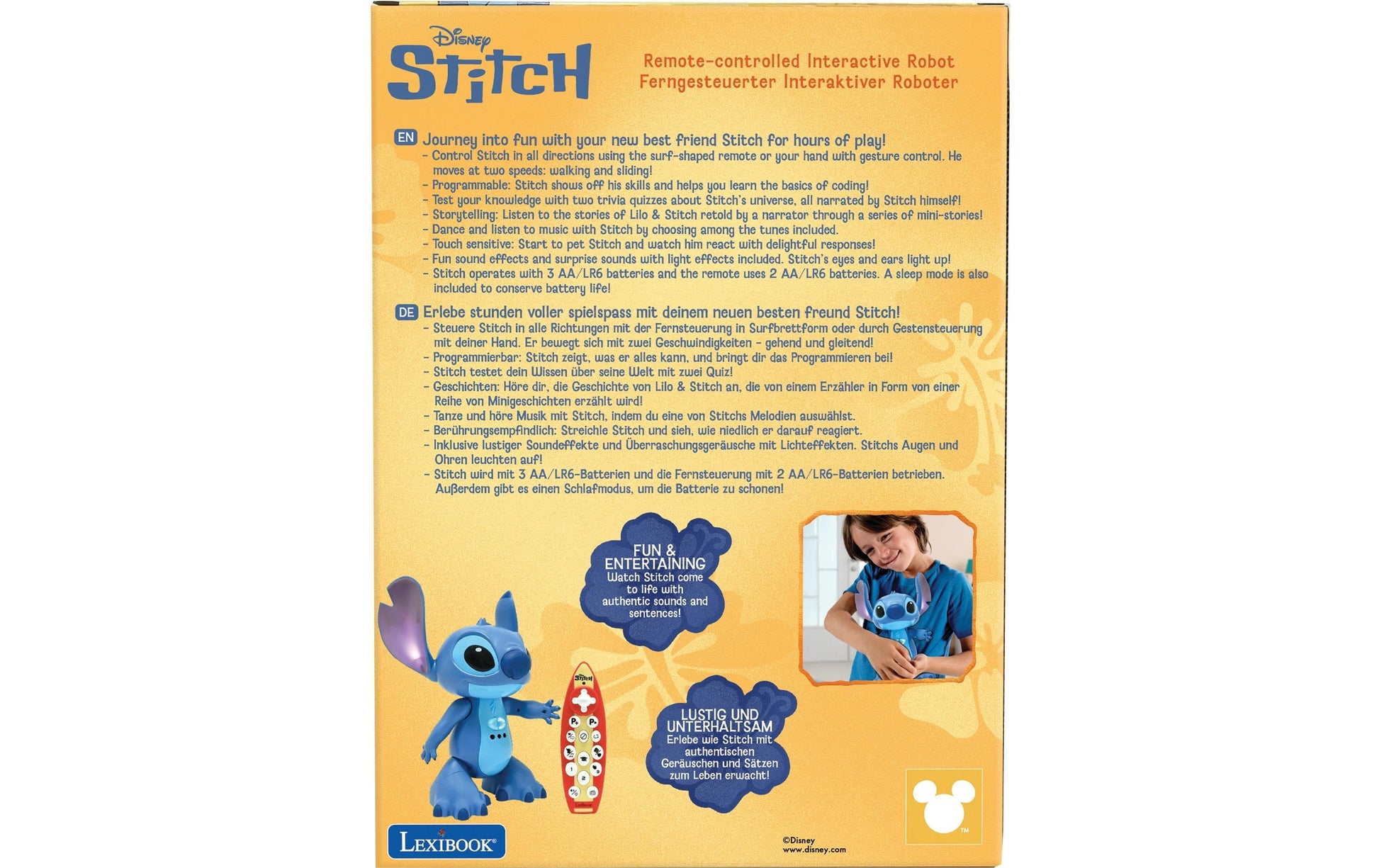 Lexibook STITCHi3 RC Bilingual Roboter – Tier-Roboter – 3 Batterien – ab 5 Jahren – blau