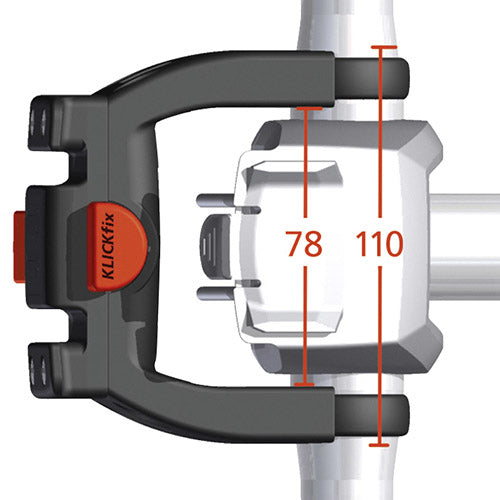 KLICKfix Adapter für Lenkerhalterung – bis 7 kg, für Lenker Ø 22–31,8 mm – schwarz
