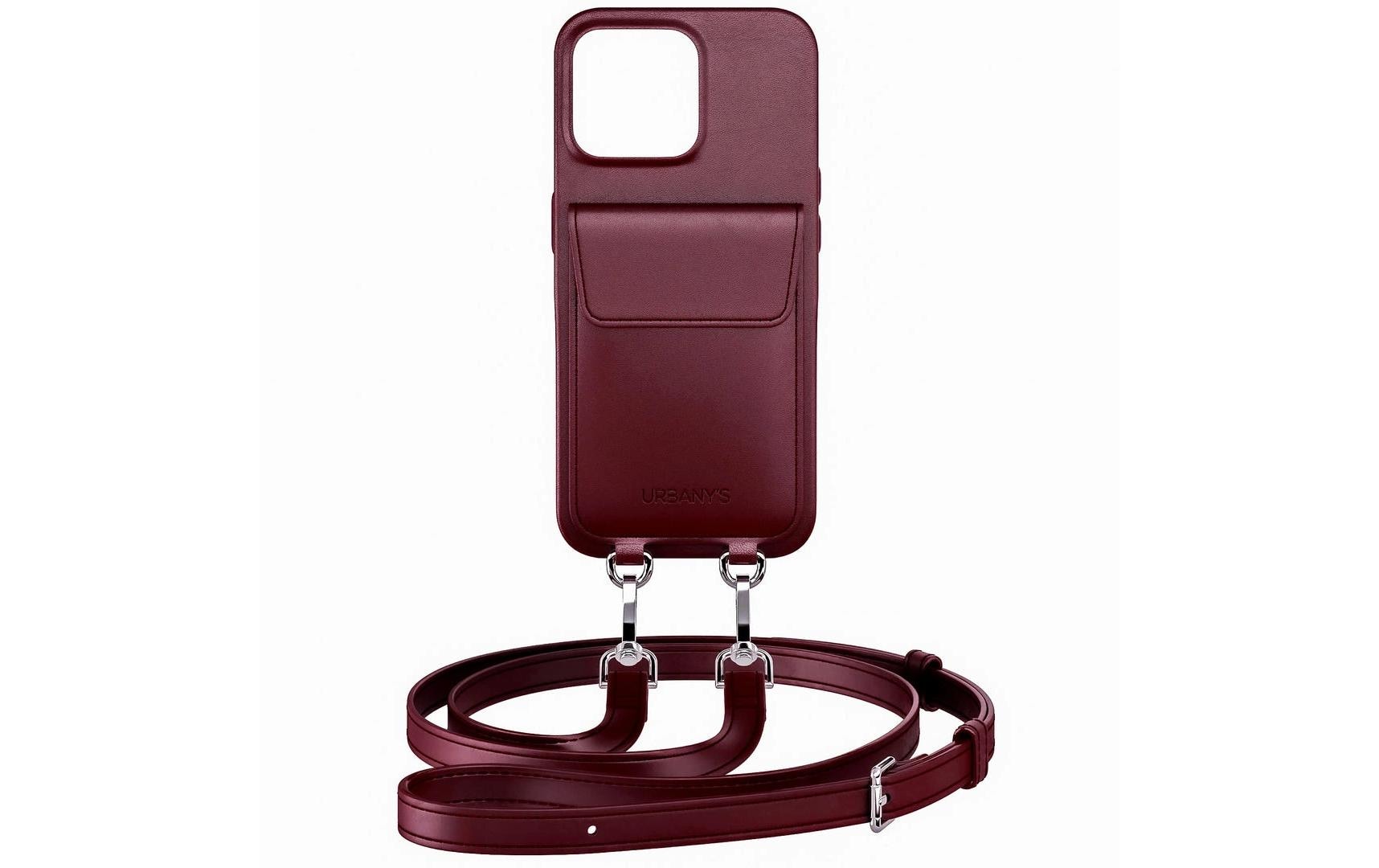 Urbany's Necklace-Hülle – für Apple iPhone bis 6,3" – Weinrot – mit Kordel