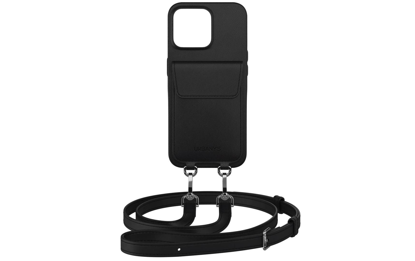 Urbany's Urbanys – Halskettenhülle Night Owl – für Apple iPhone 17 Pro Max – schwarz – mit Kordel