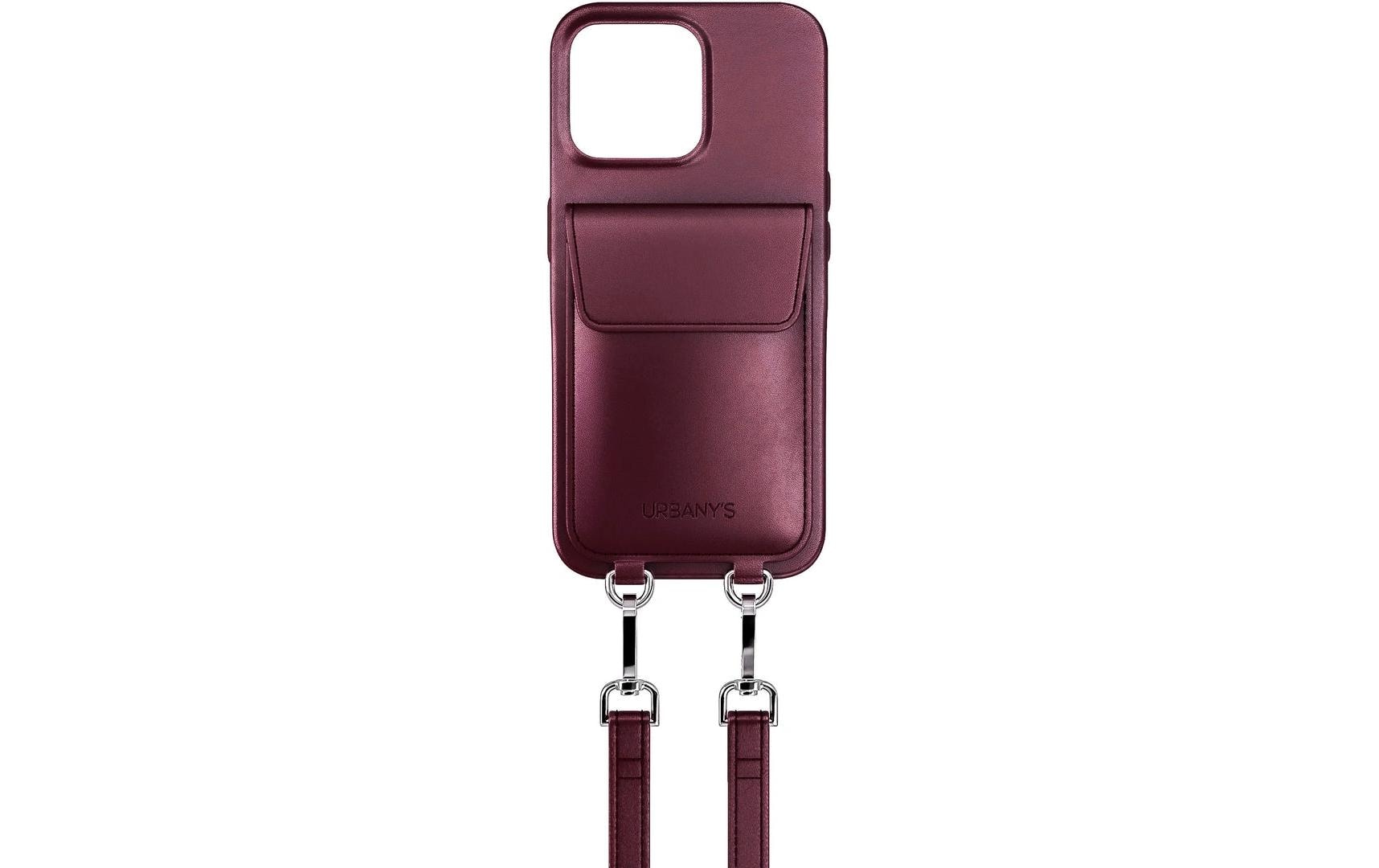 Urbany's Urbanys – Halskette-Hülle – für Apple iPhone 17 Pro Max – weinrot – mit Kartenfach