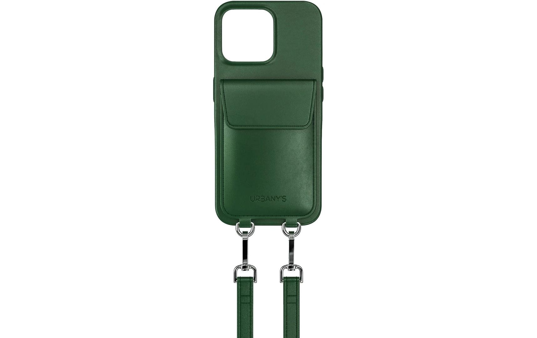 Urbany's Necklace-Hülle – für Apple iPhone 17 Air – grün – Kunstleder – mit Kartenfach, mit Kordel