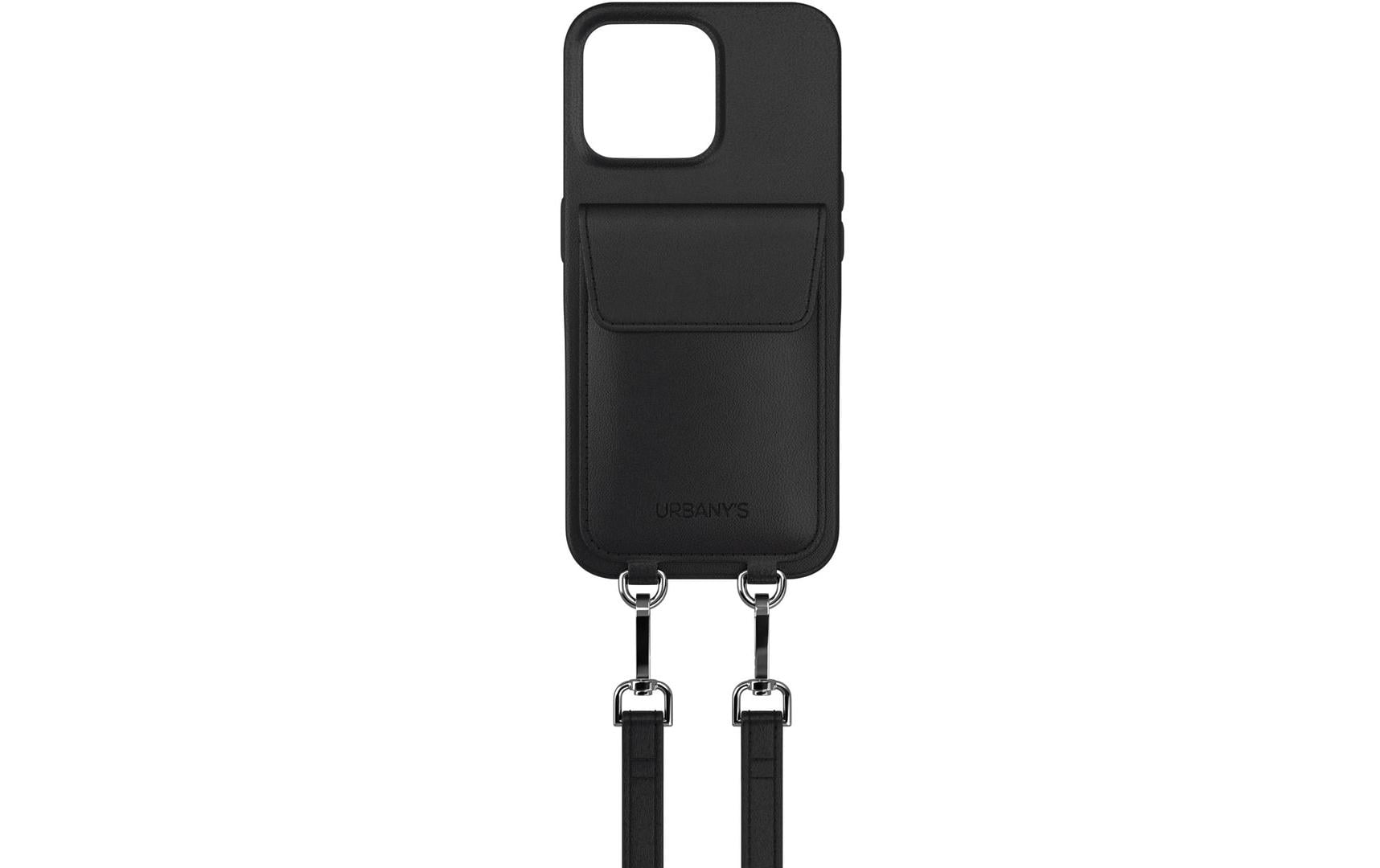 Urbany's Necklace-Hülle – für Apple iPhone Air – schwarz – Kunstleder – mit Kartenfach, mit Kordel