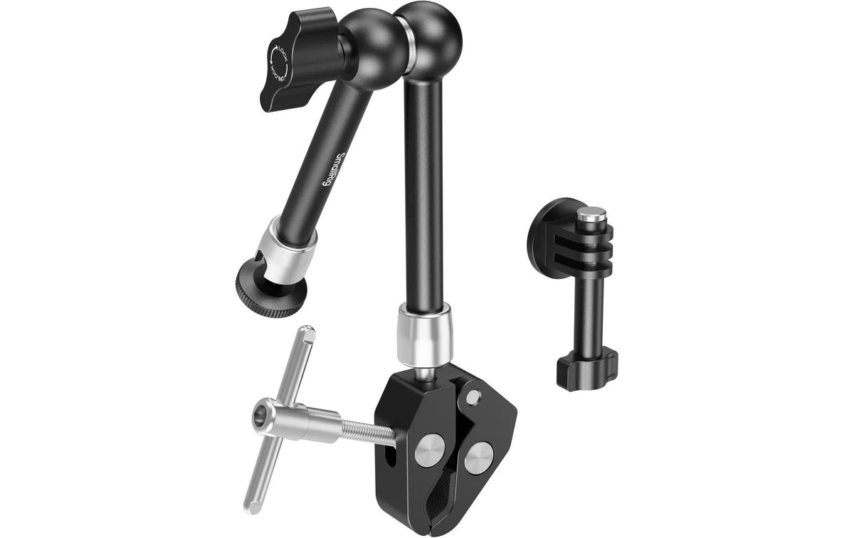 SmallRig 5605 Montageklemme – Aluminium, Schwarz/Edelstahl – 85,6 × 23,3 × 188 mm