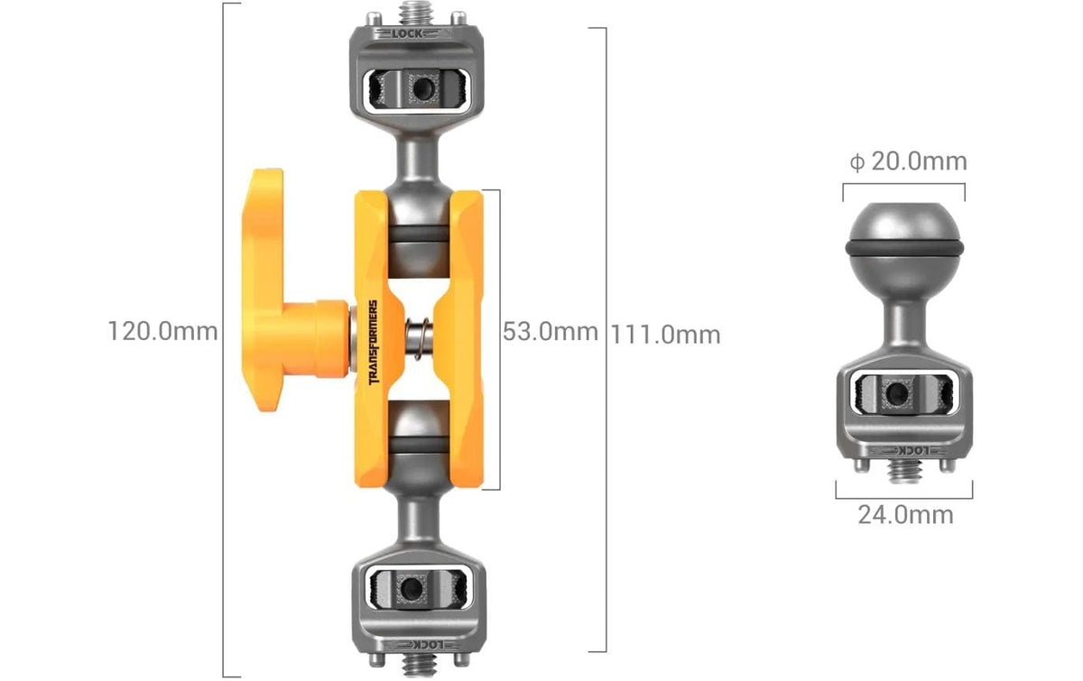 SmallRig 5522 Magic-Arm-Schelle – für 1/4-20" Gewinde – Edelstahl/Gelb