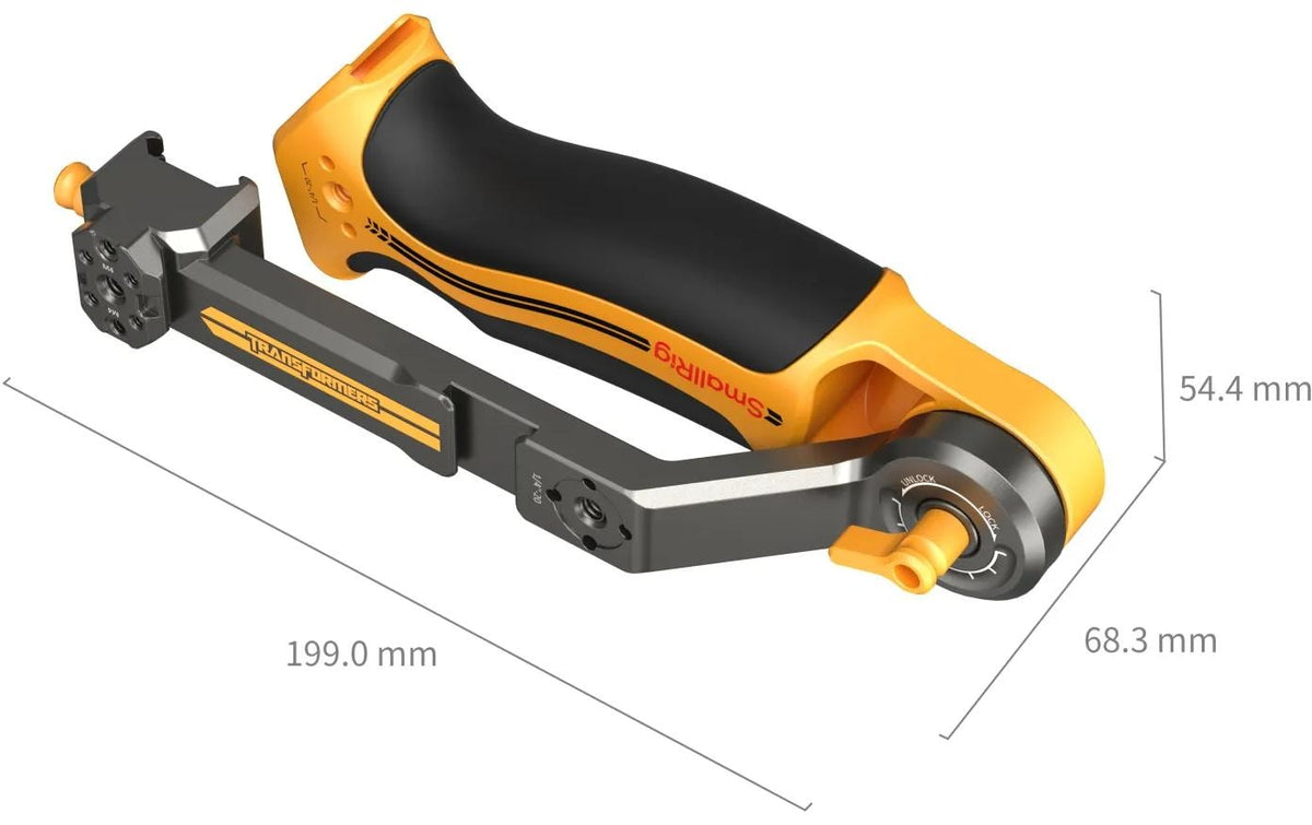 SmallRig 5524 Sling Handle Griff – für DJI RS 2, RSC 2, RS 3 usw. – Gelb/Aluminium