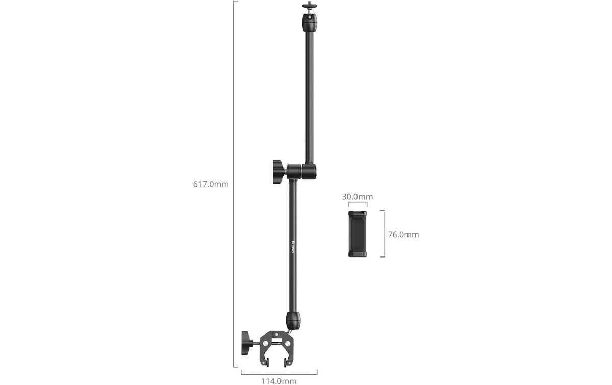 SmallRig Desktop Magic Arm – 550 mm ausgezogen, Traglast 0,25 kg, 1/4" Gewinde – für Kameras/Equipment