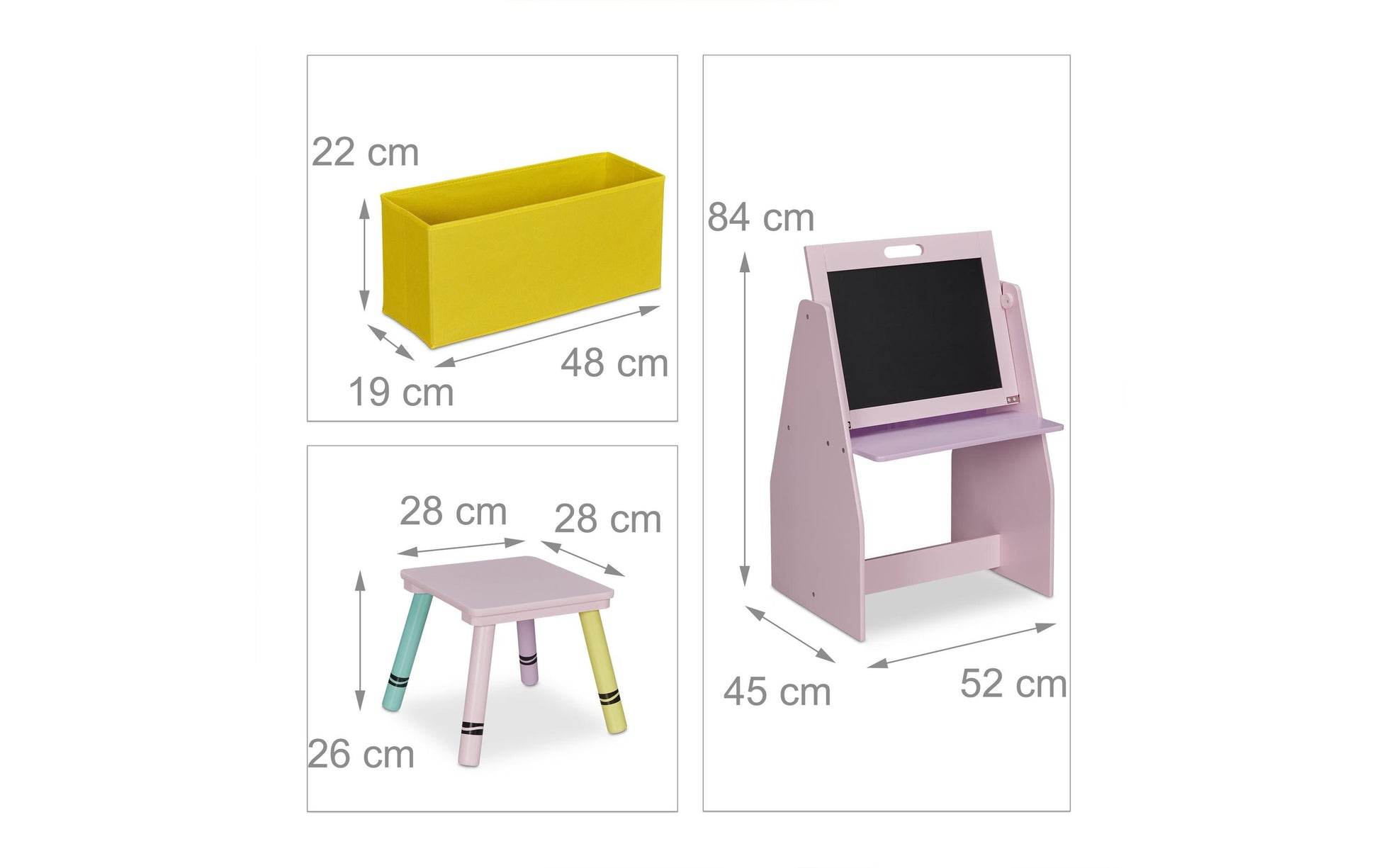 Relaxdays Wandregal/Schweberegal, 10037520 – 1 Boden – 52 × 45 × 84 cm – Gelb/Rosa – MDF, Holz, Polyester
