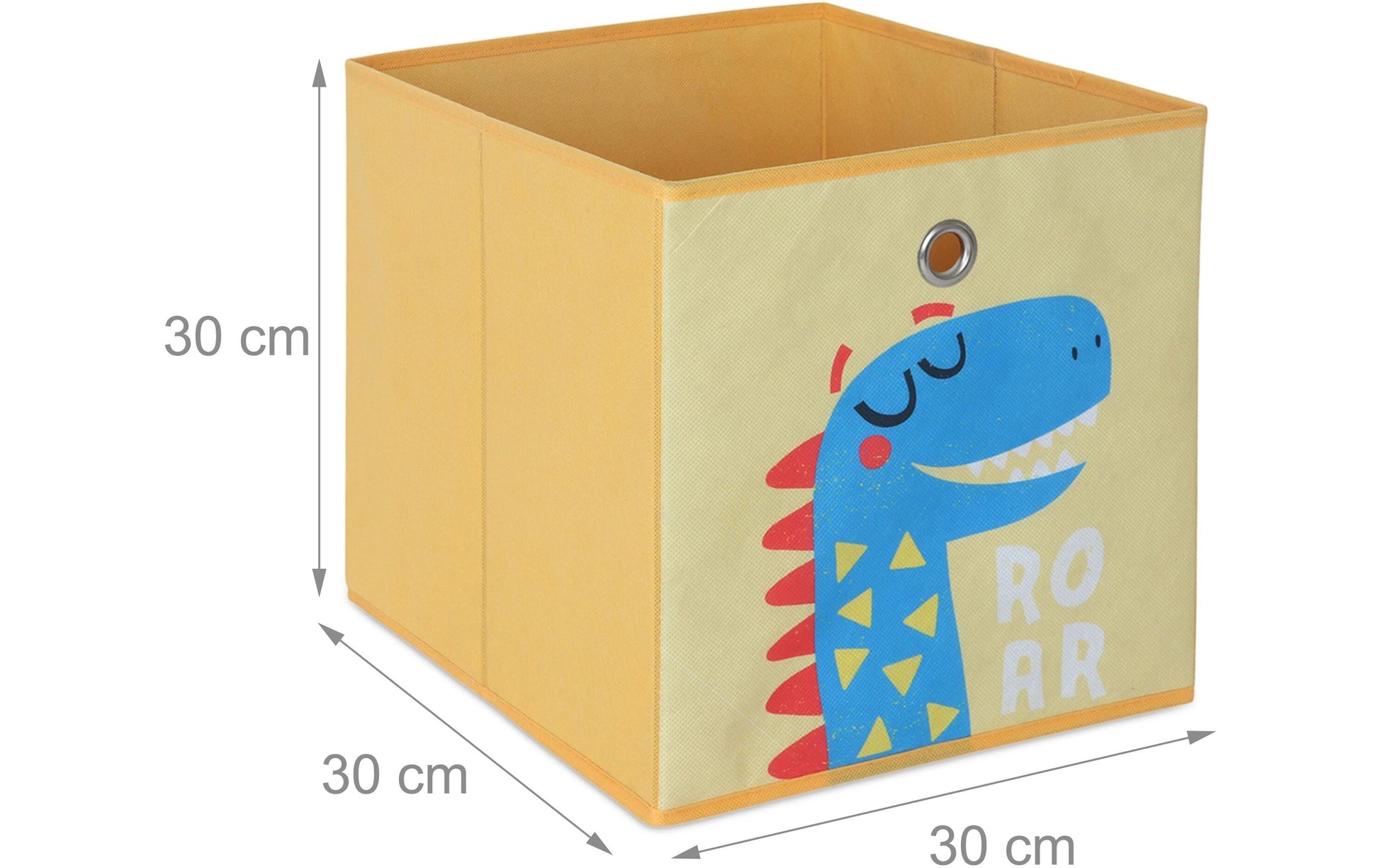 Relaxdays Aufbewahrungsbox Dinosaurier – ohne Deckel – mehrfarbig (blau, grün, gelb, orange) – Set 4-teilig –