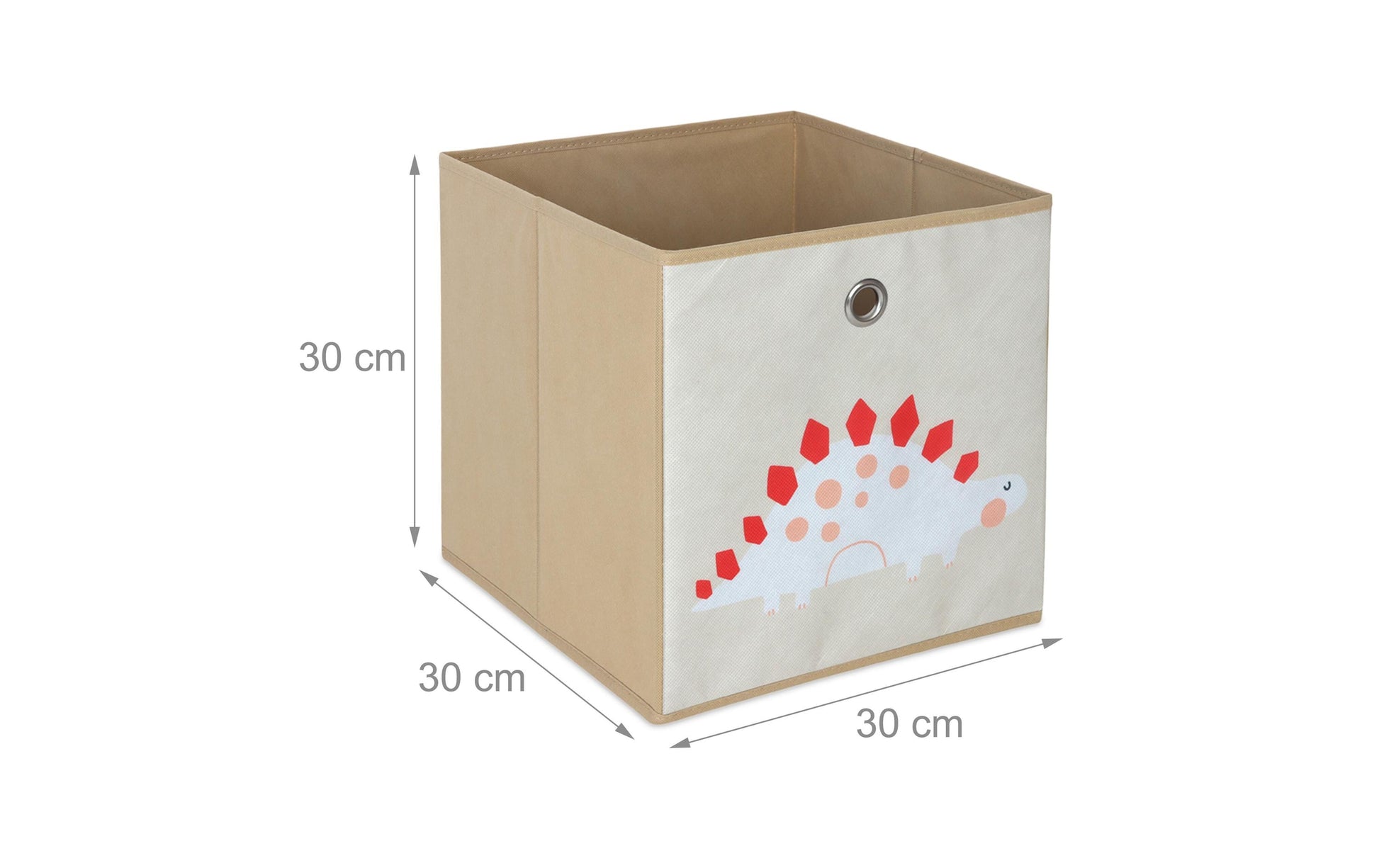 Relaxdays Aufbewahrungsbox (ohne Deckel) – Grau/Grün/Beige – 4-teiliges Set – 300 × 300 × 300 mm